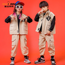 Performance clothing boys suit hip-hop childrens street dance trend clothing girls overalls childrens jazz dance clothes tide