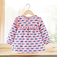 Розовый лонгслив, квадратный вырез, в цветочек