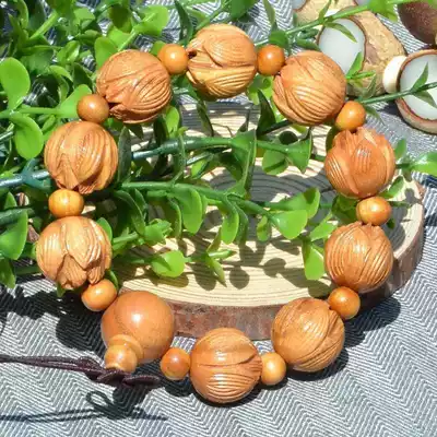 Peach wood carved hand string, Beed wood carved lotus hand string, Nafu body transfer hand, national style hand decoration