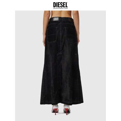 Diesel, черная джинсовая юбка для отдыха, А-силуэт