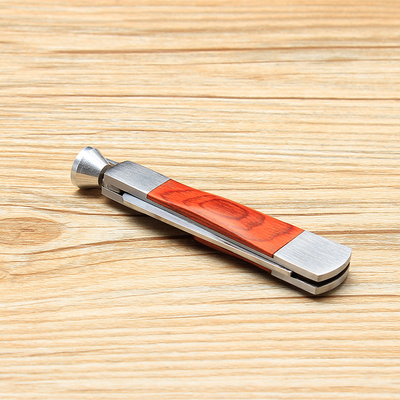 Mahogany smoke knife Stainless steel three-in-one smoke knife Metal through bar through rod through needle pressure rod scraper cleaning kit