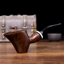 Heather wood mens hammer pipe old-fashioned solid wood smoke pot dry pipe tobacco bag pot tobacco special accessories