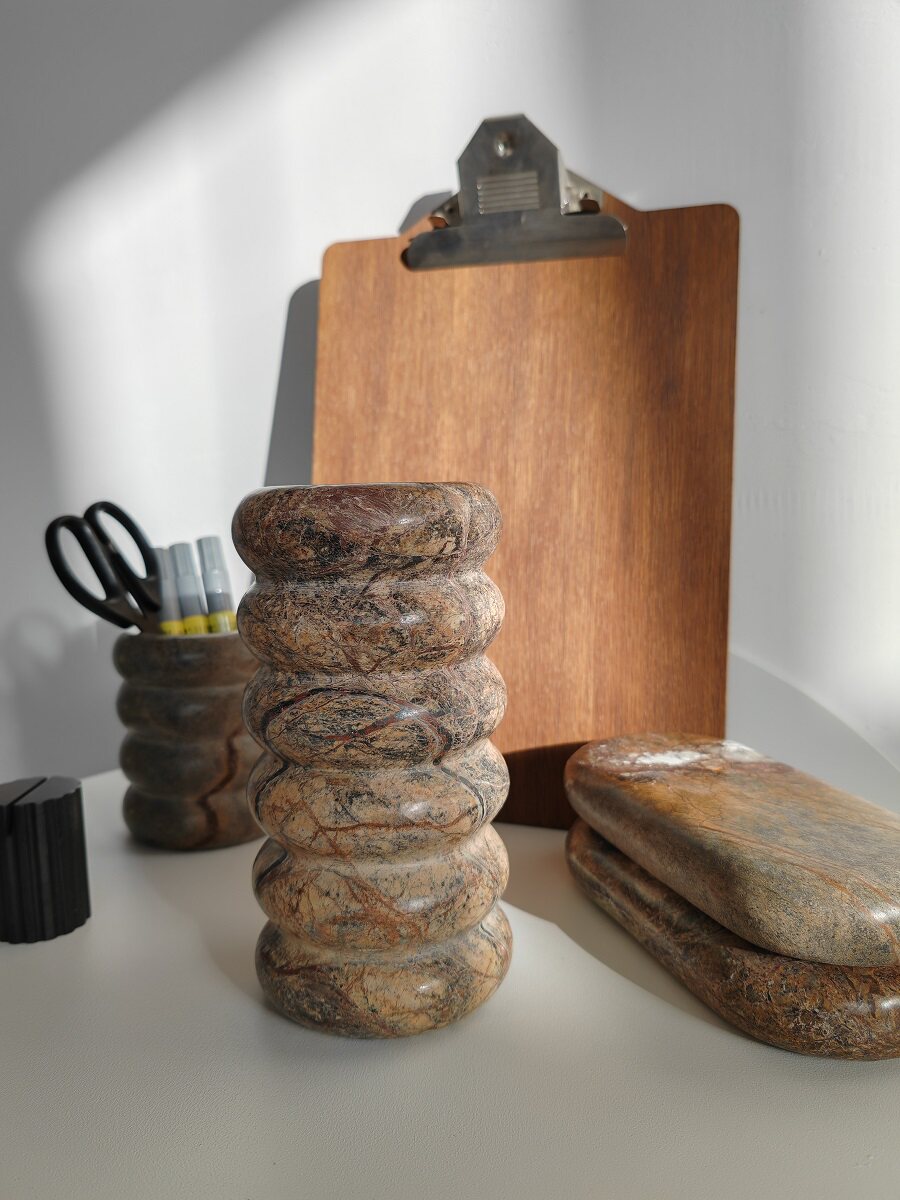 Дания ferm LIVING bendum серия мрамор в коробку держатель щетки пенал ваза нордический 