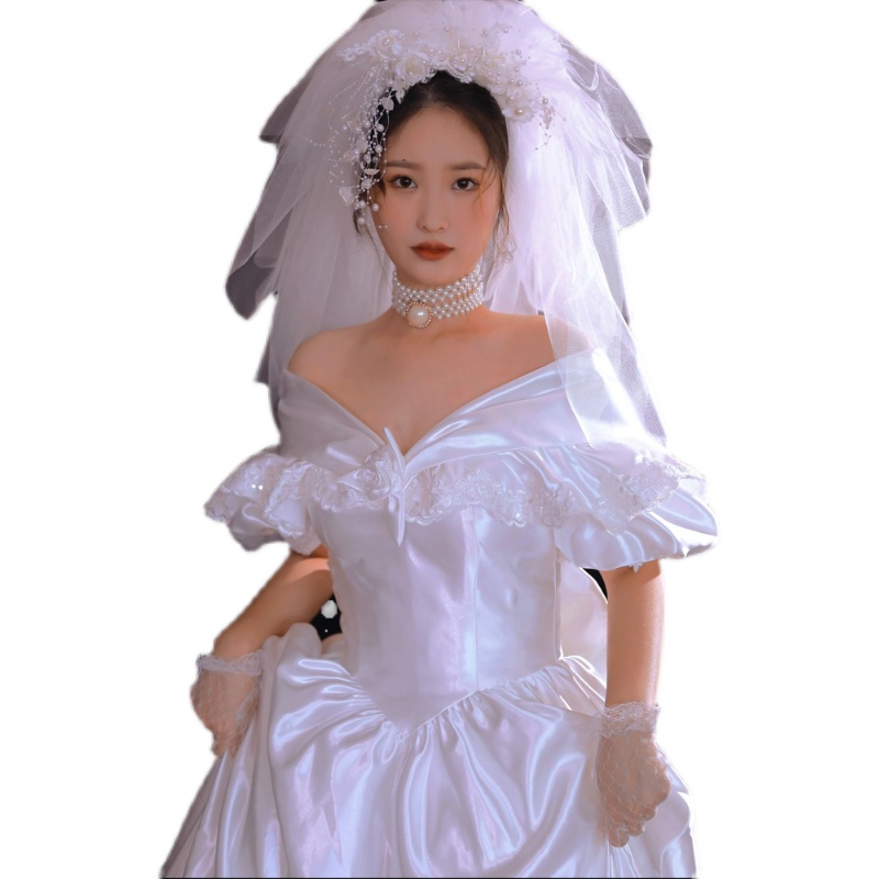 Retro wedding dress suitable for photo sessions, clothing, french style Retro wedding dress suitable for photo sessions, clothing, french style