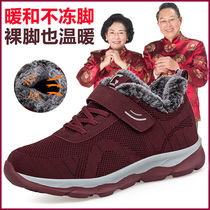 Old peoples shoes womens winter plus velvet thickened middle-aged peoples soft bottom non-slip leisure tourism cotton shoes sports mother shoes