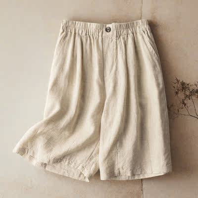 Export brand women's clothing clearance: Cotton and linen shorts, capri pants, women's summer thin casual pants, linen wide-leg pants
