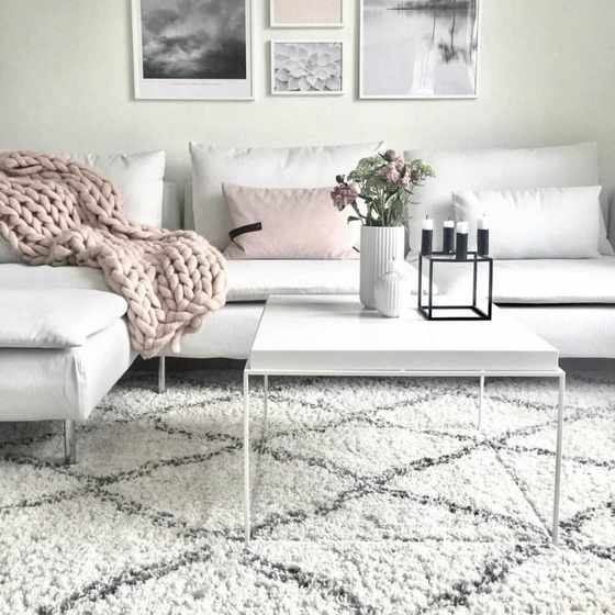 High-end BeniOurainCarpet Nordic handmade carpet Moroccan rhombus line black and white rhombus pattern guest