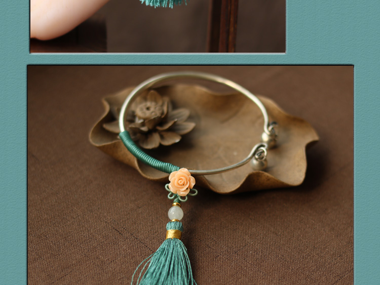 Vòng chân Bell Vòng chân Nữ Miao Bạc Vòng chân cá tính Tua chân đơn giản Chuỗi chân quốc gia Trang sức gió bạn gái - Vòng chân lắc chân vàng pnj