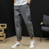 IT ins casual pants mens summer tide brand trend sports loose elastic large size simple and comfortable straight trousers