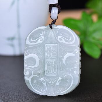 Natural xinjiang gold silk jade pendant attracts wealth