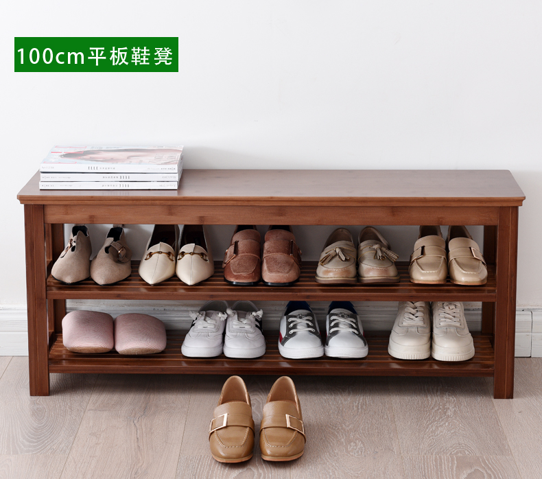 Bàn ghế ngồi Bắc Âu Cửa đơn giản đa chức năng gỗ rắn giá giày tre đơn giản giày phân tủ lắp ráp nhà - Kệ kệ trưng bày giày dép
