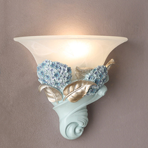 Pastoral resin bedside lamp Nordic living room background wall lamp creative modern simple light luxury aisle wall hanging lamp