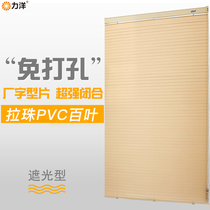 Factory type punch-free pvc Louver Curtain waterproof bathroom kitchen living room bedroom home shading lifting roller blind