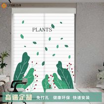 Shangri-La curtain blackout curtains bedroom blinds non-perforated installation printing environmental protection custom sunshade