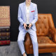 ຊຸດຜູ້ຊາຍດູໃບໄມ້ລົ່ນ plaid casual suit Korean version slim men's suit one set yuppie handsome small suit two-piece trendy suit