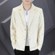 ພາກຮຽນ spring ແລະດູໃບໄມ້ລົ່ນໃຫມ່ຜູ້ຊາຍຂະຫນາດນ້ອຍ Blazer ແບບເກົາຫຼີໄວຫນຸ່ມ Slim Diagonal Zipper Jacket ເຄື່ອງນຸ່ງຫົ່ມຜູ້ຊາຍ Handsome ແລະ versatile trendy