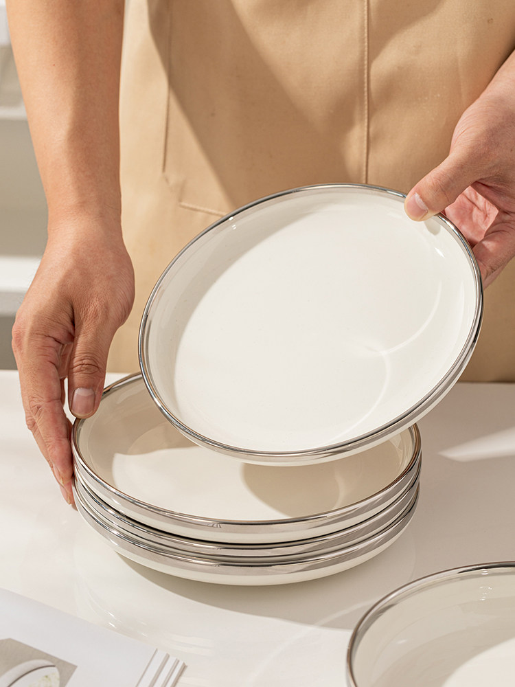 Ceramic Plates for Home Use, 2025 New Model, Particularly Beautiful and High-End Tableware, Bowl and Plate Set, Deep Plates