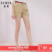 Quần short nữ Senma giản dị hè 2019 phiên bản mới của Hàn Quốc của quần lửng một dây thắt lưng cao eo thẳng quần mùa hè - Quần short