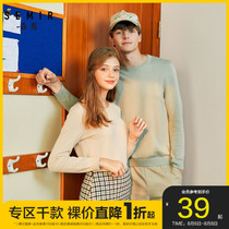 Clearance Senma couple sweater mens sweater womens autumn sweater thin round neck sweater multi-color bottoming shirt youth