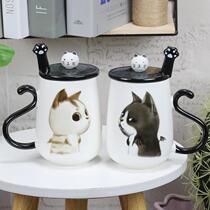 Couple Cup pair of ceramic cup creative personality trend cute girl Valentines Day gift cat mug