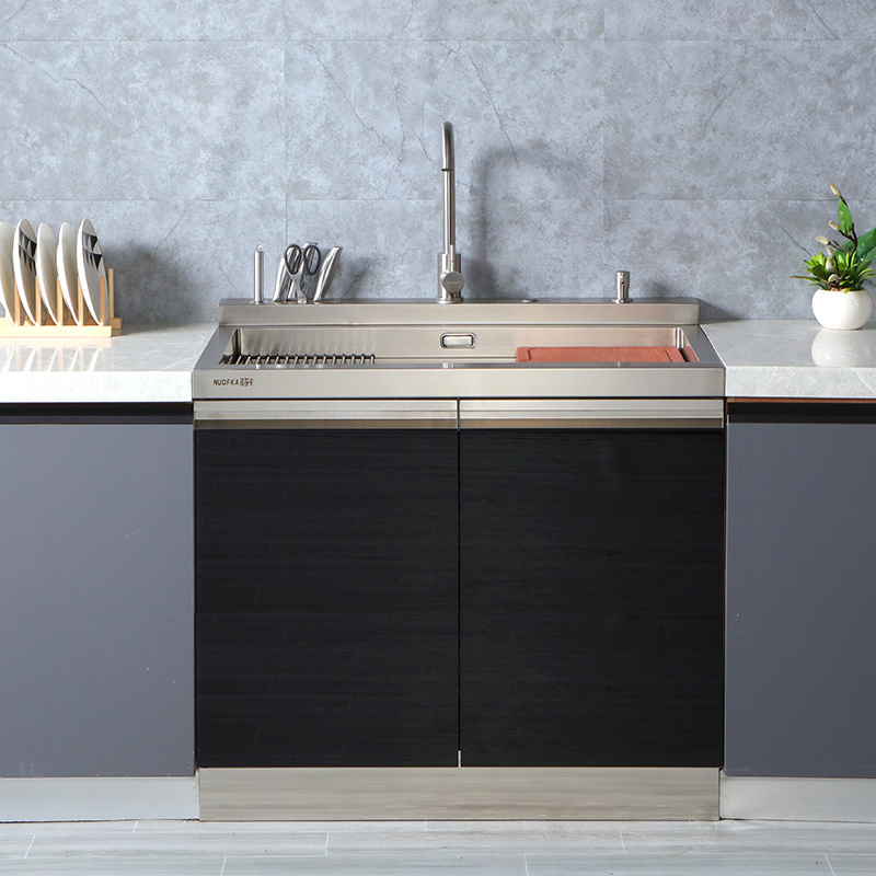 Integrated Sink Cabinet with Large Basin, Integrated Sink, Dishwasher, Disinfection Cabinet, Ultrasonic Norfoka Kitchen Cabinet, Stainless Steel Integrated Sink Cabinet with Large Basin, Integrated Sink, Dishwasher, Disinfection Cabinet, Ultrasonic Norfoka Kitchen Cabinet, Stainless Steel
