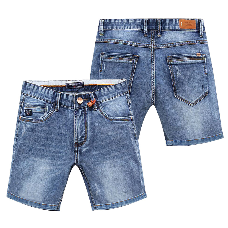 Summer Thin Stretch Denim Shorts for Men, Casual Korean Style, Loose Fit, Slim Fit, Five-Point Pants, Seven-Point Mid-Length Pants, Trendy