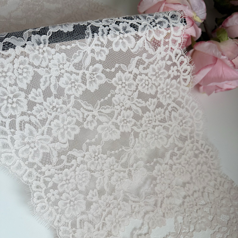 Foreign Single Light Pink Eyelash Bone Line Flower Cut Out Non-Elastic Lace DIY High-End Baby Clothes Intimates Decorative Lace Accessories