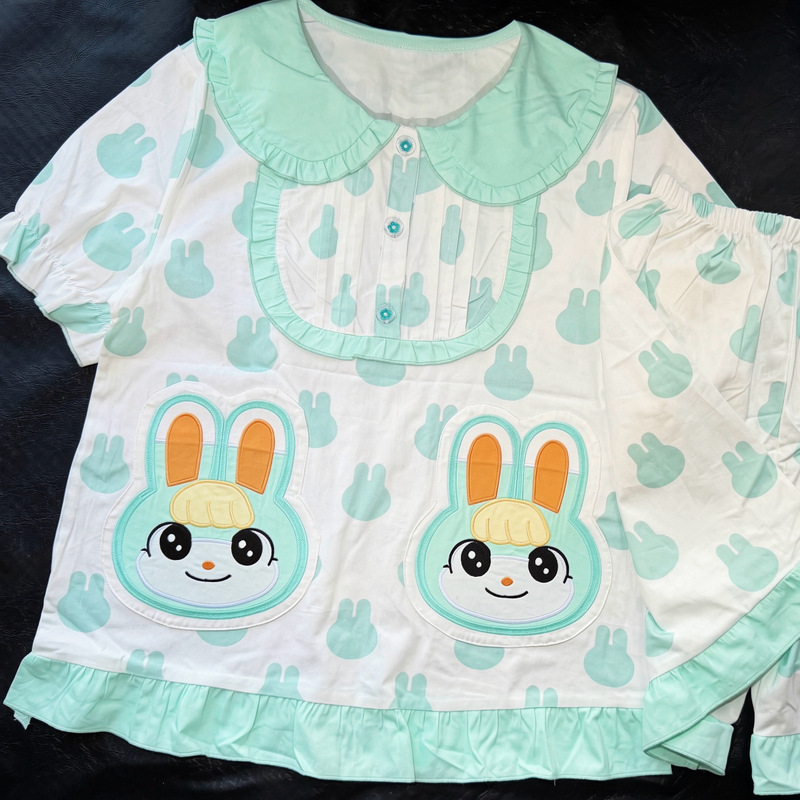 [in Stock] Animal Crossing Michelle Sister Style Pure Cotton Short Sleeve Pajamas Homewear Set