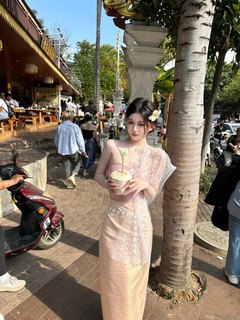 西双版纳傣族服装网红鞠婧祎孙怡同款影楼写真拍照筒裙小清新甜妹