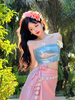 鞠婧祎网红同款西双版纳傣族小清新夏季影楼艺术写真拍照主题服装