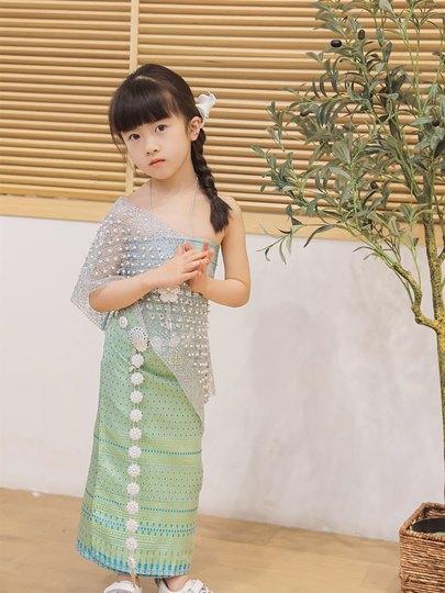 Costumes de spectacle pour enfants de nationalité Dai, vêtements de danse nationale thaïlandaise pour filles, nouveaux vêtements du Yunnan Xishuangbanna