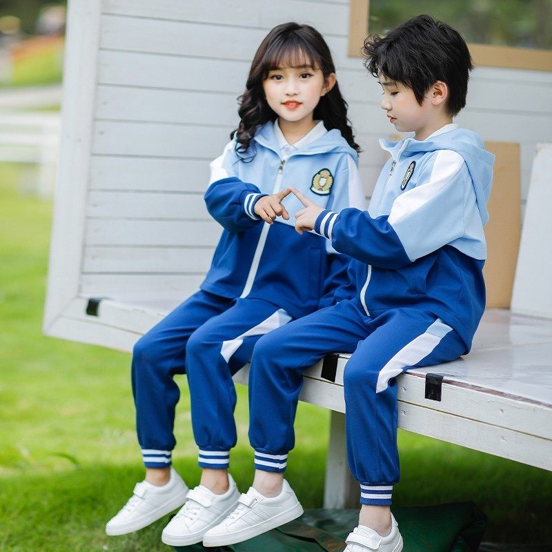 Kindergarten Garden Clothing Spring Autumn Clothing Ingléo Blue First Grade Children's School Uniform Suit Elementary School Children Class 3 sets