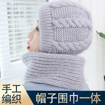 Ni noble man hand-woven squirrel velvet hat scarf conjoined Net Red hundred winter warm and windproof