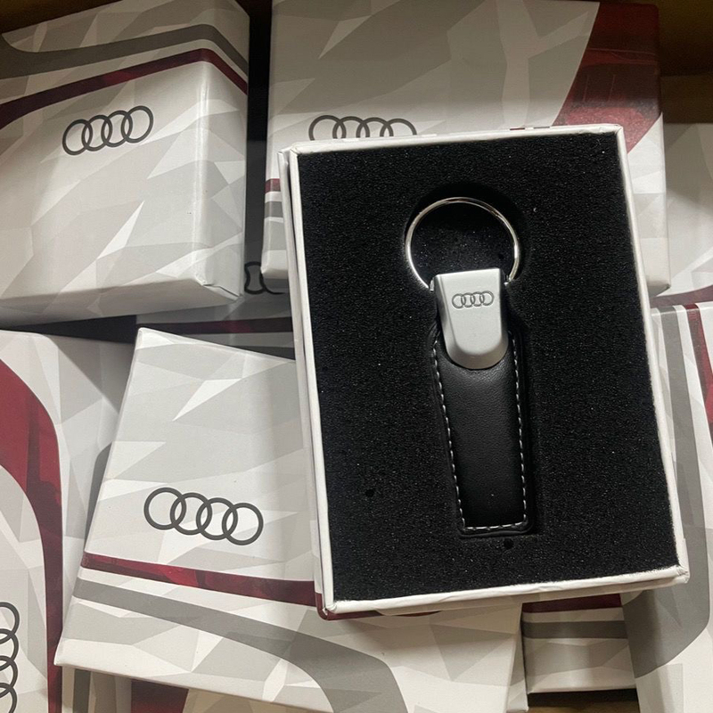 Audi Original Keychain Logo Car Keychain Men's High-End Genuine Leather Original Audi