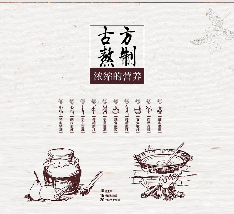 锦平仙 秋梨膏 冰糖雪梨枇杷膏 160g 润肺止咳 图4