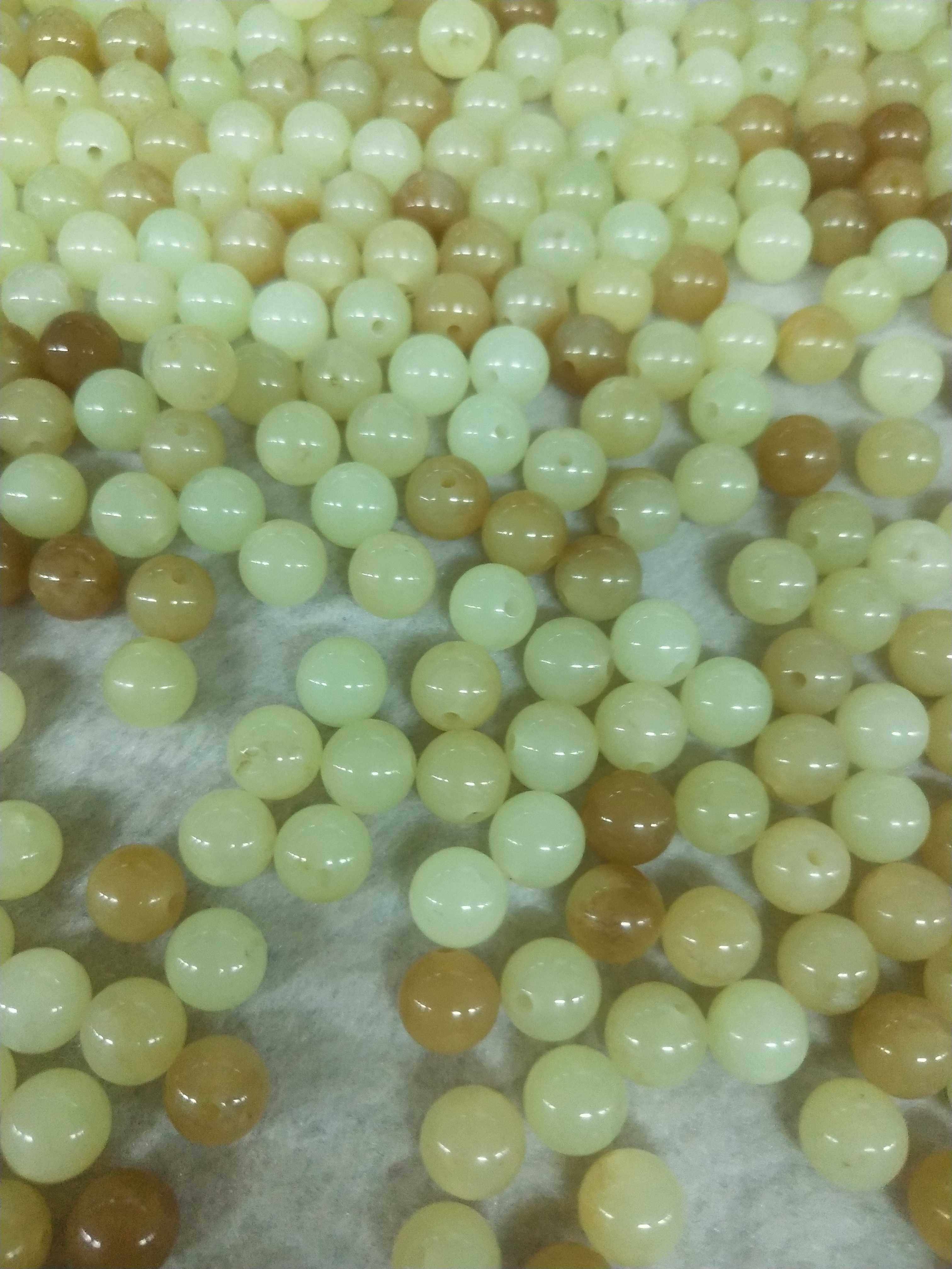 High-grade Xiuyu yellow and white old jade round beads loose beads hand-shaped chain beads 4mm5mm6mm7mm10mm
