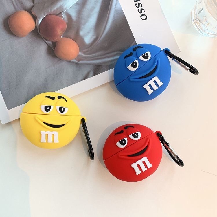 MM bean man chocolate earphone sleeve Air pod Pro protective sleeve cartoon wireless bluetooth 1 2 generation soft shell tide