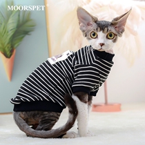 MOMO Striped Shirts Devin Cat Clothes Ins Korean version Spring and autumn clothing Pets anti-fall Mao Ying Short hairy cat clothes