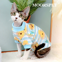 MOMO cartoon pets T-shirt no hairy cat clothes Sfinks Devon cat clothes pure cotton thin undercoat
