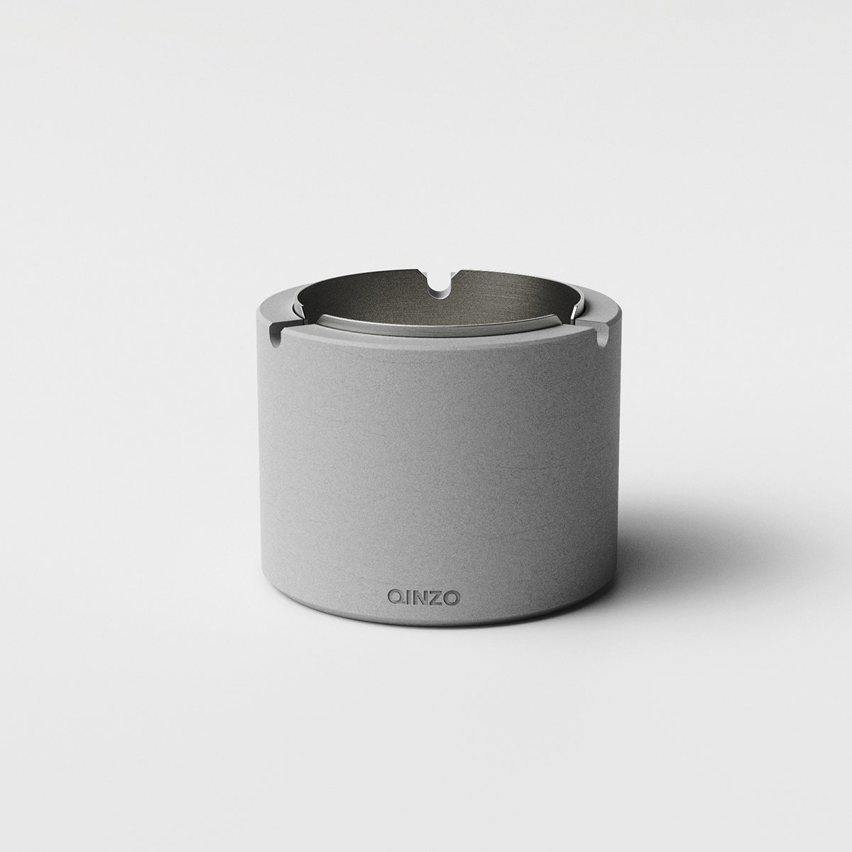 Minimalist deep mouth windproof stainless steel liner cement ashtray industrial style clear water concrete home crafts