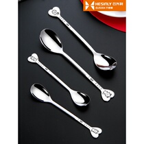 304 stainless steel spoon household cute spoon long handle children baby baby eating spoon cartoon iron soup spoon