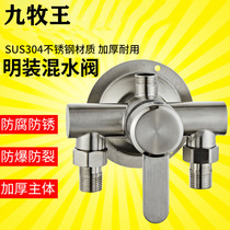 JOWMO304 stainless steel surface-mounted mixing valve shower exposed tube solar shower electric water heater hot and cold switch