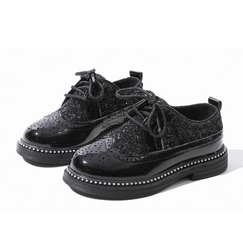 Boys' Leather Shoes 2025 New Model Children's Runway Suit Performance Black Shoes Accessories Gold British Casual Shoes Trendy