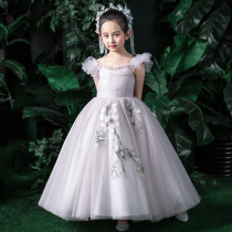  Childrens dress Princess girl tutu Little girl catwalk piano performance suit Birthday trailing evening dress Noble