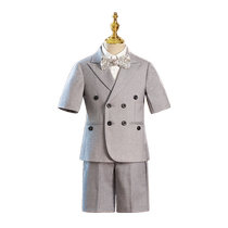 Boys dress summer 2024 new childrens birthday host suit suit child model catwalk piano performance suit
