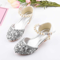  Girls dress shoes 2021 new fashion little princess dance performance shoes large childrens crystal shoes childrens single shoes