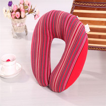 Pure cotton old coarse cloth cervical spine single U-shaped pillow pillow case with inner container removable Washable Car pillow will sell gifts