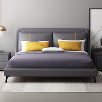 Nordic leather bed 1 8 meters modern simple ins net celebrity storage double master bed Light luxury soft package wedding bed leather bed