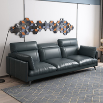 Italian minimalist leather sofa Modern living room corner size apartment Nordic simple outfit latex sofa combination