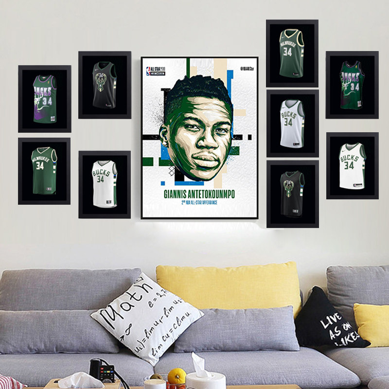 Basketball peripheral gift Antetokounmpo commemorative jersey photo frame wall hanging practical creative gift box for boyfriend fans